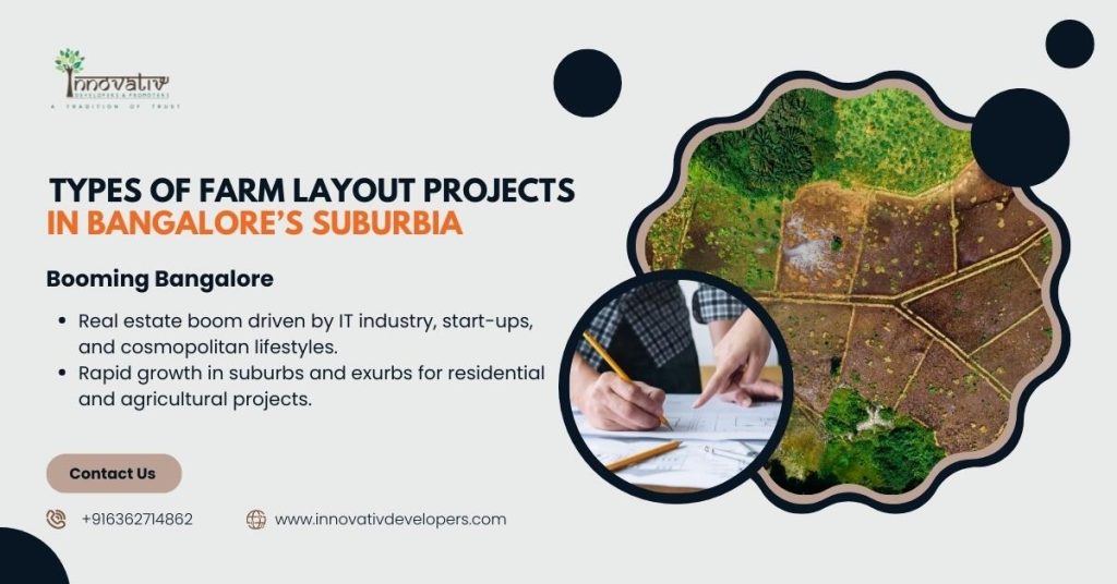 Farm layouts in Bangalore suburbs.