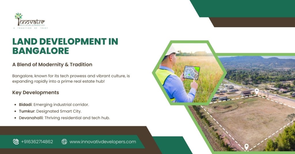 Providing basic amenities in Bangalore land development.
